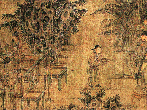 中式新中式挂画壁画字画山水花鸟背景墙壁纸装饰画油画