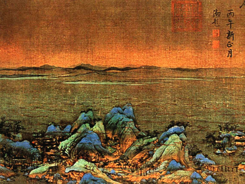 中式新中式挂画壁画字画山水花鸟背景墙壁纸装饰画油画