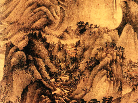 中式新中式挂画壁画字画山水花鸟背景墙壁纸装饰画油画