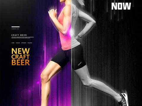  创意卡通马拉松比赛跑步长跑体育运动健身全民马拉松海报40 