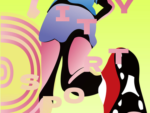 手绘潮流孟菲斯弥散创意城市马拉松系列运动健身跑步系列海报1