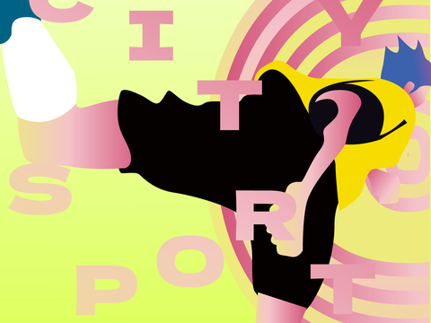 手绘潮流孟菲斯弥散创意城市马拉松系列运动健身跑步系列海报2