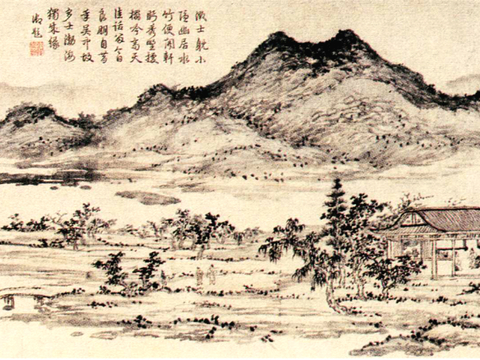  中式新中式挂画壁画字画山水花鸟背景墙壁纸装饰画油画 