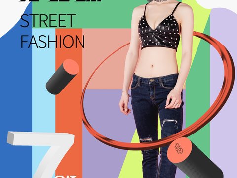 孟菲斯几何宣传海报时尚创意广告海报57