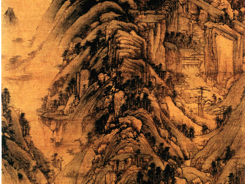 中式新中式挂画壁画字画山水花鸟背景墙壁纸装饰画油画