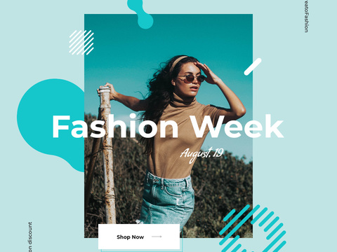 孟菲斯图文排版时尚创意广告海报5