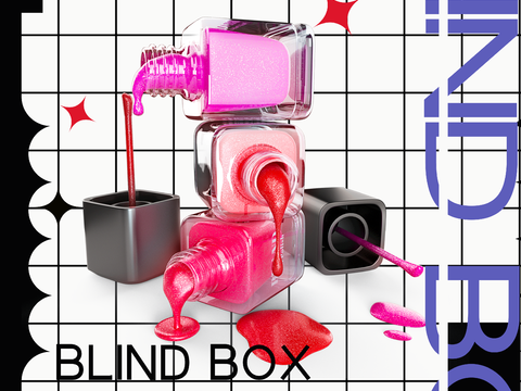 时尚创意卡通酸性盲盒海报广告78