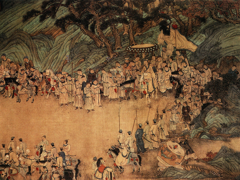 中式新中式挂画壁画字画山水花鸟背景墙壁纸装饰画油画