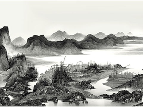  中式新中式挂画壁画字画山水花鸟背景墙壁纸装饰画油画 