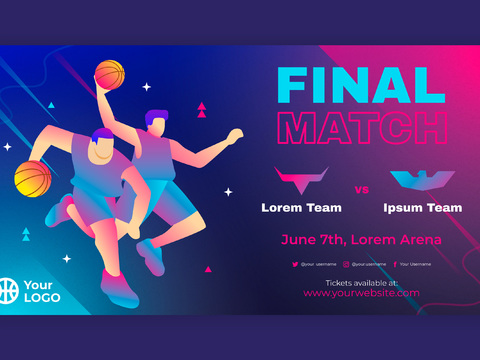  篮球运动创意广告海报39 