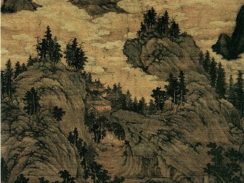  中式新中式挂画壁画字画山水花鸟背景墙壁纸装饰画油画 