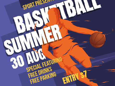  篮球运动创意广告海报92 