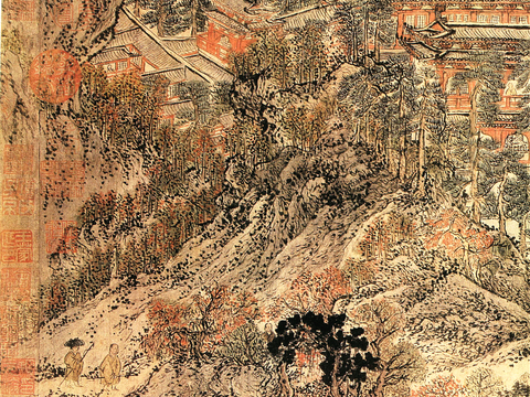  中式新中式挂画壁画字画山水花鸟背景墙壁纸装饰画油画 