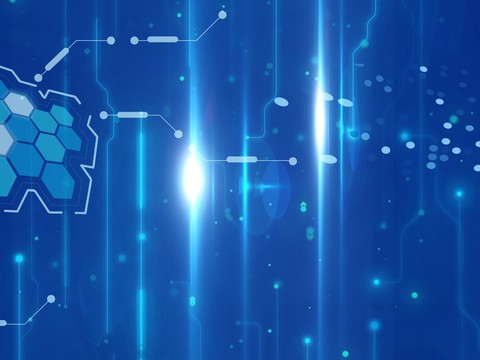 蓝色炫酷光效背景广告48