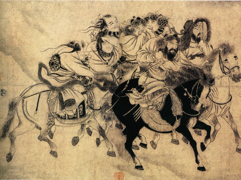  中式新中式挂画壁画字画山水花鸟背景墙壁纸装饰画油画 