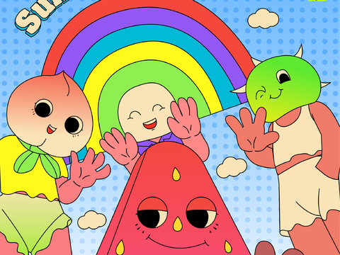 潮玩卡通插画风集会活动海报广告1