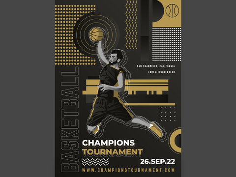 篮球运动创意广告海报29