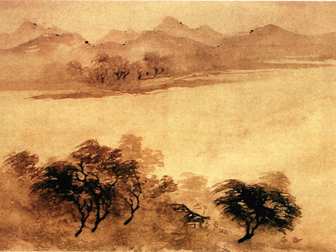  中式新中式挂画壁画字画山水花鸟背景墙壁纸装饰画油画 