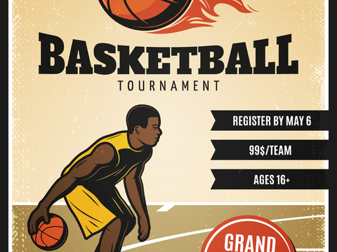  篮球运动创意广告海报23 