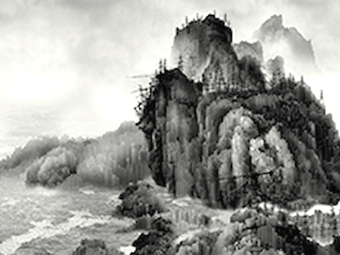  中式新中式挂画壁画字画山水花鸟背景墙壁纸装饰画油画 