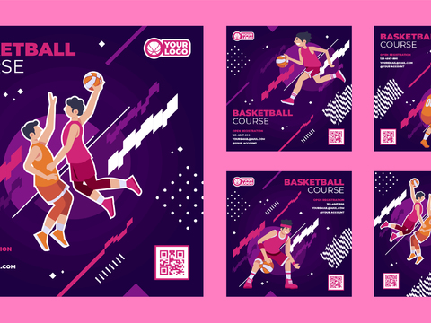 篮球运动创意广告海报34
