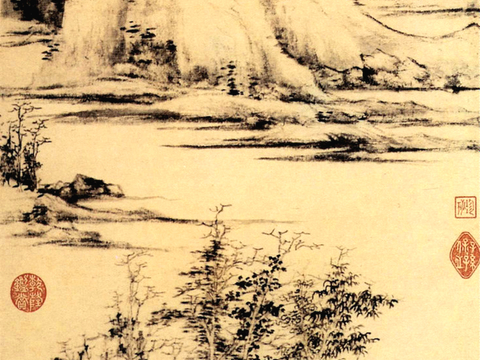  中式新中式挂画壁画字画山水花鸟背景墙壁纸装饰画油画 