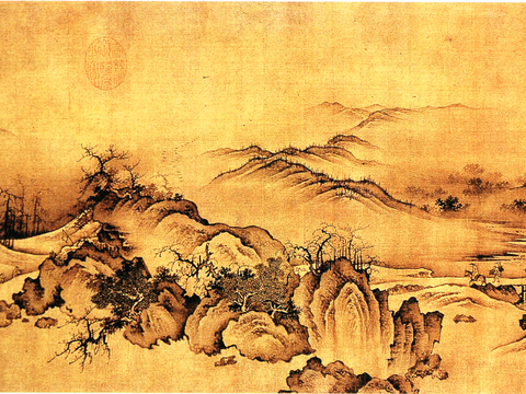  中式新中式挂画壁画字画山水花鸟背景墙壁纸装饰画油画 