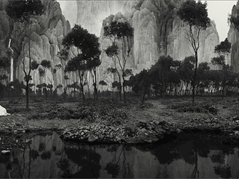  中式新中式挂画壁画字画山水花鸟背景墙壁纸装饰画油画 