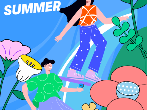 潮玩卡通插画风集会活动海报广告6