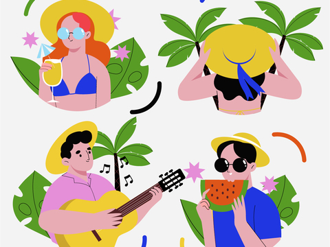 潮玩卡通插画风集会活动海报广告18