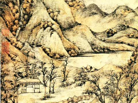  中式新中式挂画壁画字画山水花鸟背景墙壁纸装饰画油画 