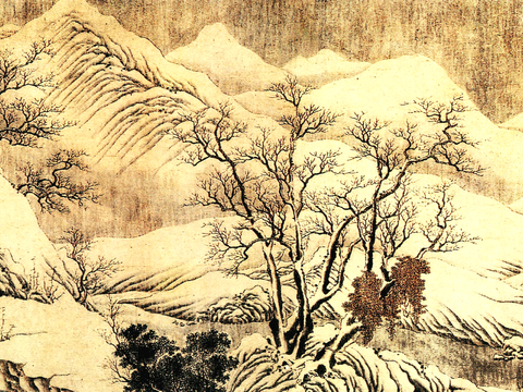  中式新中式挂画壁画字画山水花鸟背景墙壁纸装饰画油画 