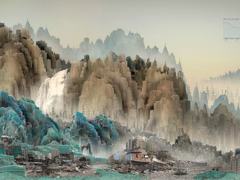  中式新中式挂画壁画字画山水花鸟背景墙壁纸装饰画油画 