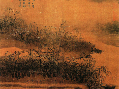  中式新中式挂画壁画字画山水花鸟背景墙壁纸装饰画油画 