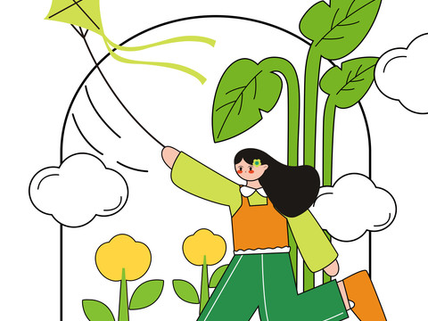 春日露营插画广告海报1