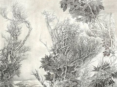  中式新中式挂画壁画字画山水花鸟背景墙壁纸装饰画油画 