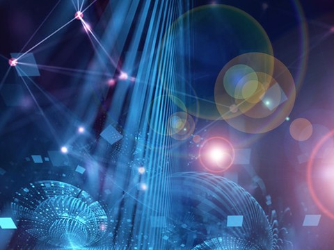 蓝色炫酷光效背景广告49