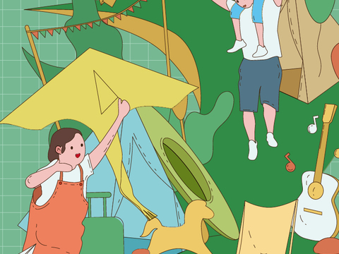 潮玩卡通插画风集会活动海报广告8