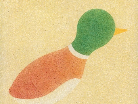  创意极简平涂插画日本当代艺术绘画 