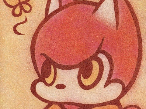  创意极简平涂插画日本当代艺术绘画 