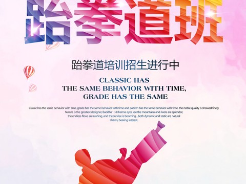 跆拳道运动健身广告海报24