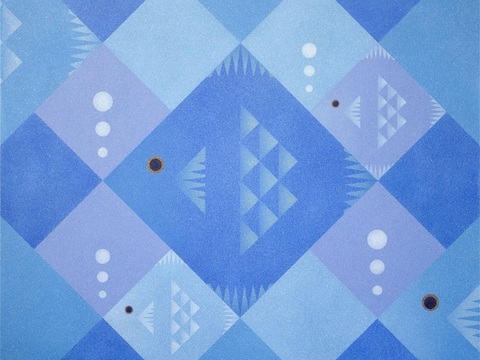  创意极简平涂插画日本当代艺术绘画 