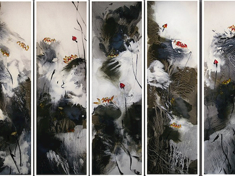  中式新中式挂画壁画字画山水花鸟背景墙壁纸装饰画油画 