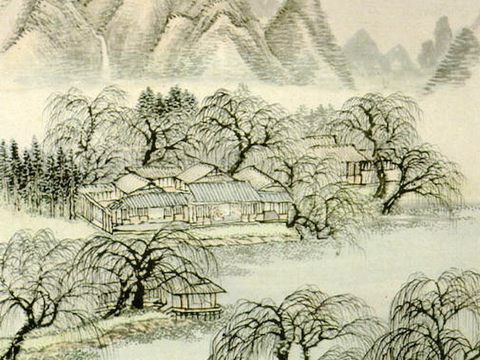  中式新中式挂画壁画字画山水花鸟背景墙壁纸装饰画油画 