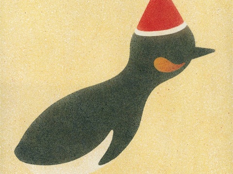  创意极简平涂插画日本当代艺术绘画 