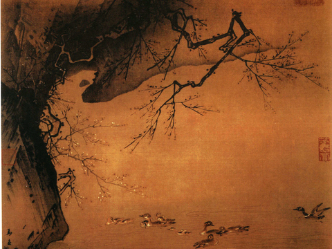  中式新中式挂画壁画字画山水花鸟背景墙壁纸装饰画油画 