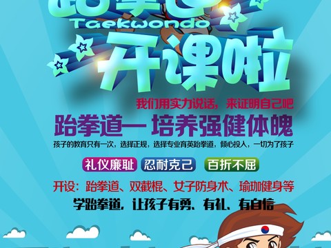 跆拳道运动健身广告海报9