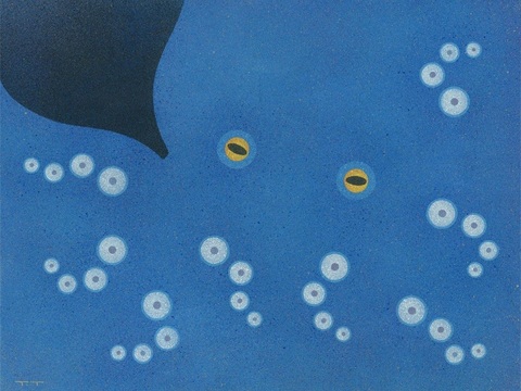  创意极简平涂插画日本当代艺术绘画 