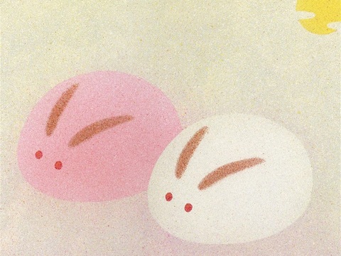  创意极简平涂插画日本当代艺术绘画 