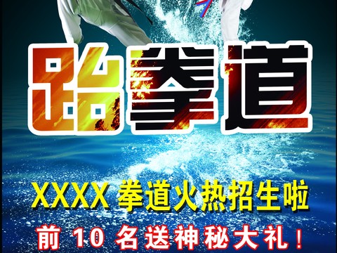 跆拳道运动健身广告海报16